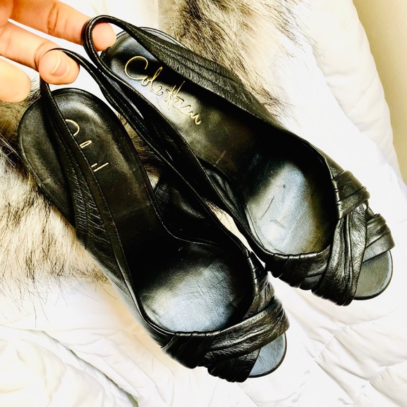 COLE HAAN⚡️CrossStrap Leather Slingback Heels_8.5B - Picture 2 of 8